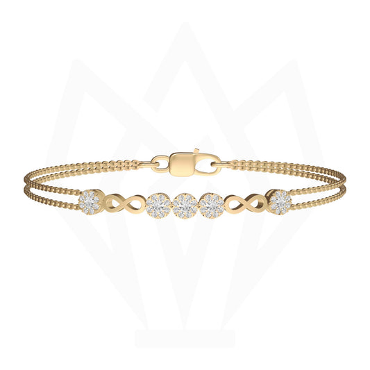 Sparkling Infinity Charm Bracelet in 14k Yellow Gold