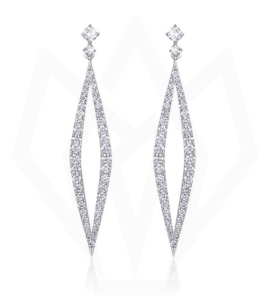 White Gold Diamond Drops Earrings