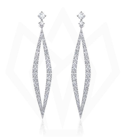 White Gold Diamond Drops Earrings