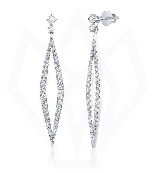 White Gold Diamond Drops Earrings