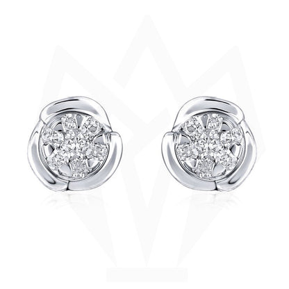 Spinning Flower Diamond Stud Earrings