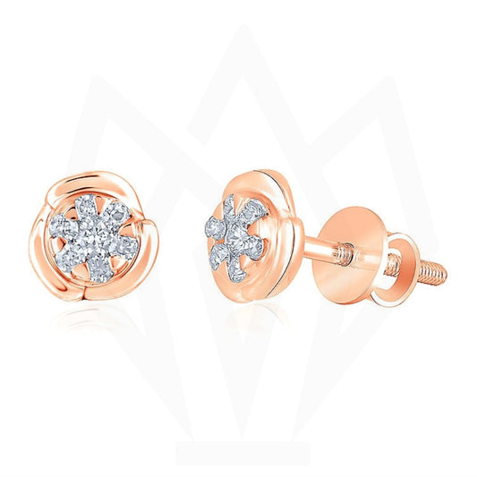 Spinning Flower Diamond Stud Earrings