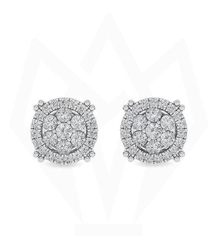 Cluster setting Diamond Stud Earrings