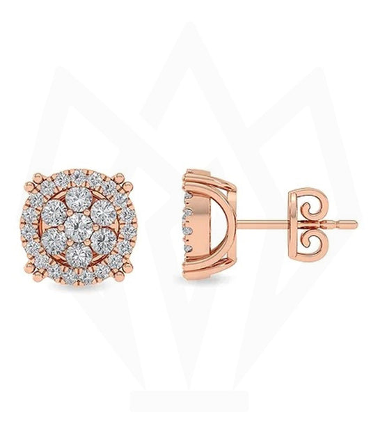 Cluster setting Diamond Stud Earrings