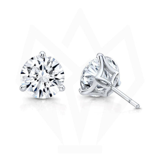 1 Carat TCW Diamond Stud Earrings Three Prong setting