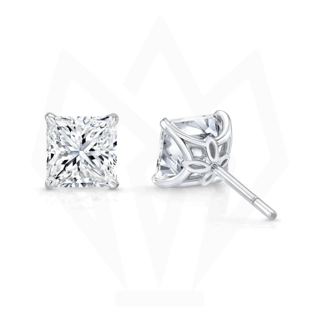 1 Carat TCW Princess Cut Diamond Stud Earrings