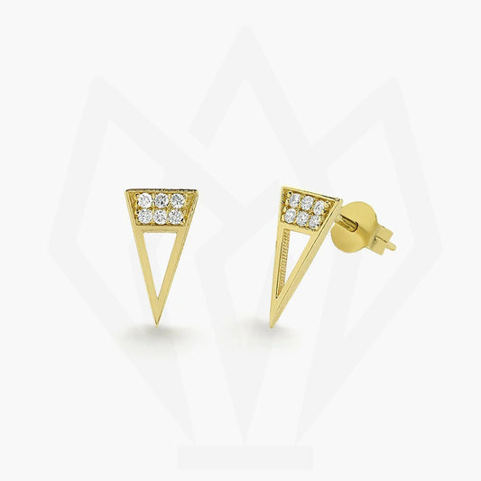 Geometric Design Diamond Stud Earrings