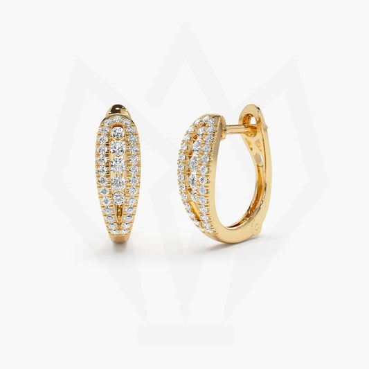 Fancy Diamond Studded Hoops Earring