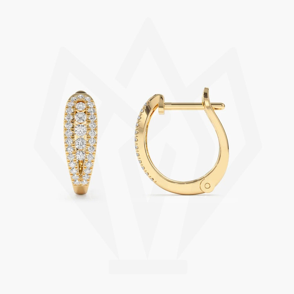 Fancy Diamond Studded Hoops Earring