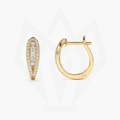 Fancy Diamond Studded Hoops Earring