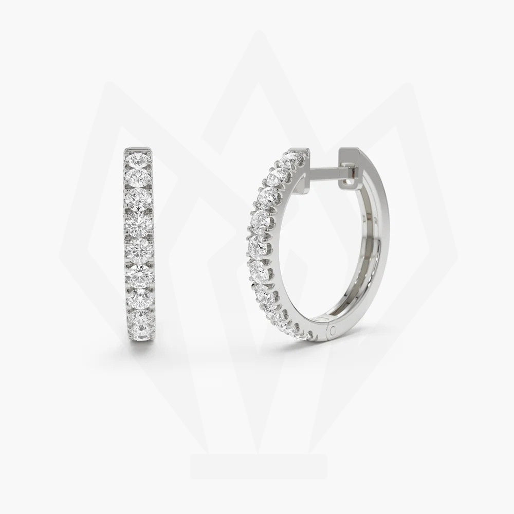 Minimalist Diamond Hoops Earring