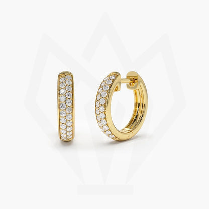 Pave Setting Diamond Hoops Earring