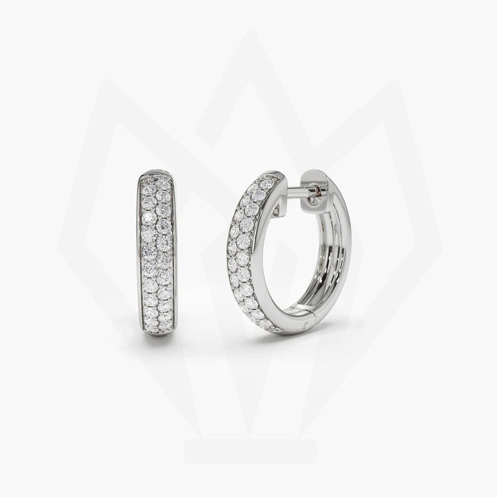 Pave Setting Diamond Hoops Earring