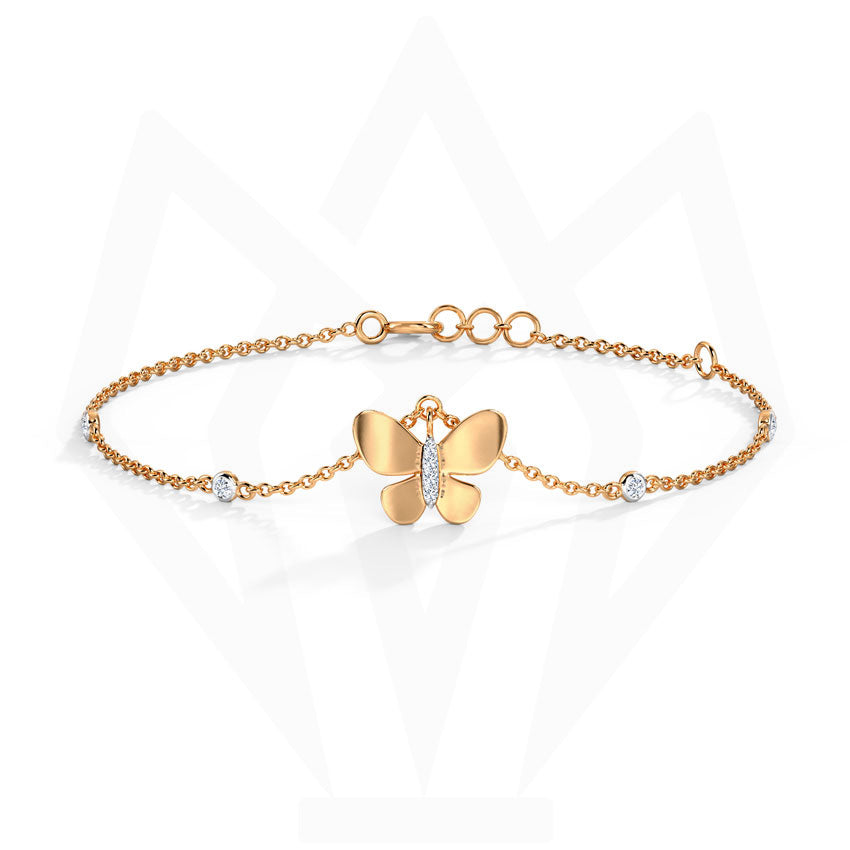 Butterfly Charm Diamond Bracelet