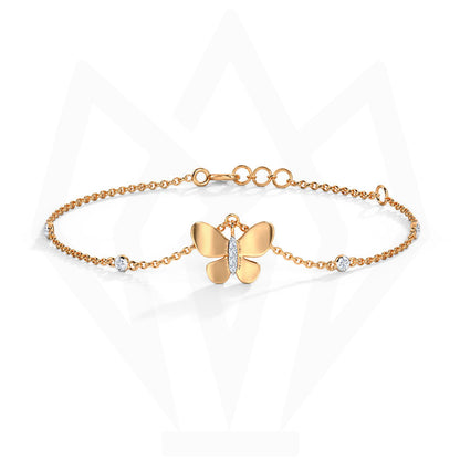 Butterfly Charm Diamond Bracelet