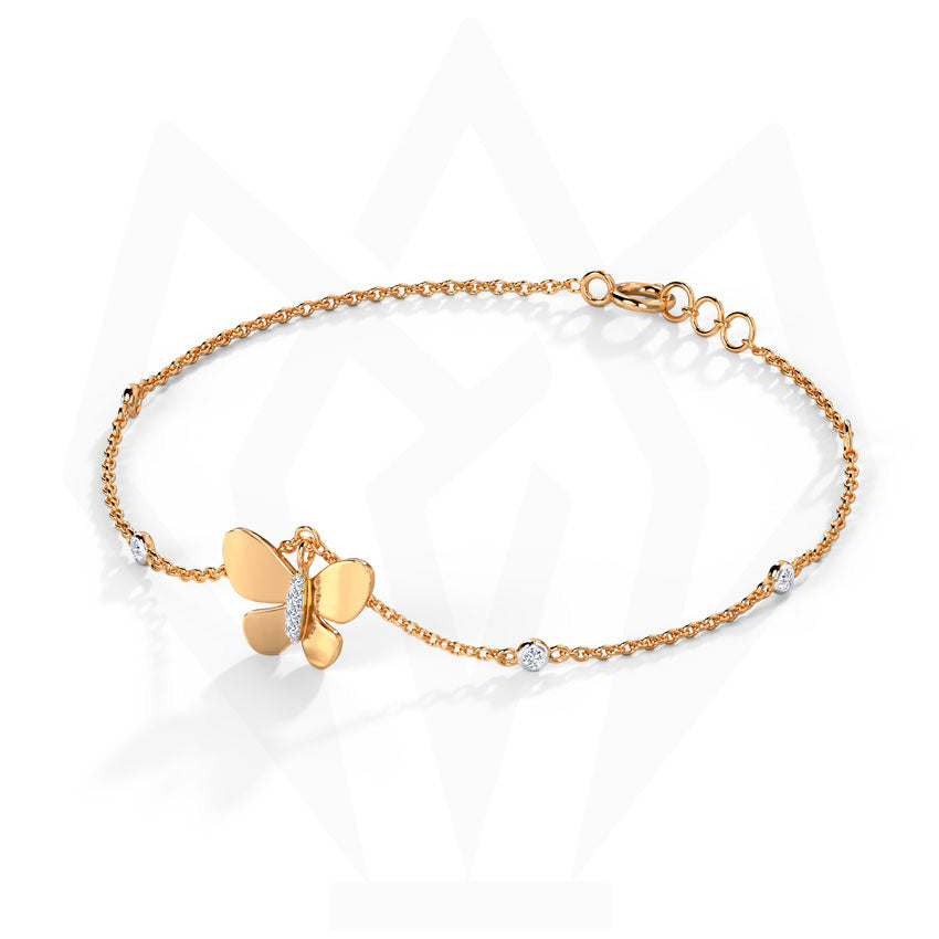 Butterfly Charm Diamond Bracelet