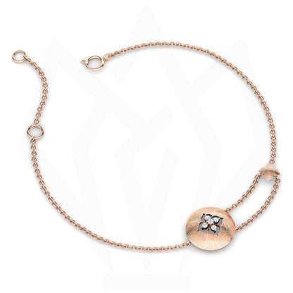 Flower Medallion Charm Diamond Bracelet