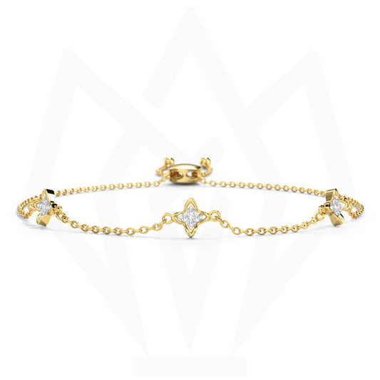 Dainty Star Charms Diamond Bracelet