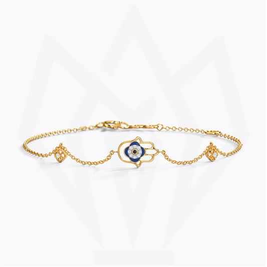 Hamsa Hand Charm Diamond Bracelet