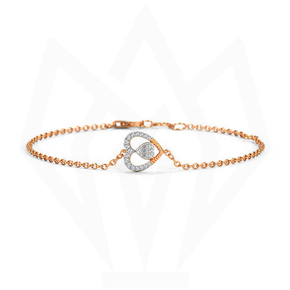 Heart Shape Charm Diamond Bracelet