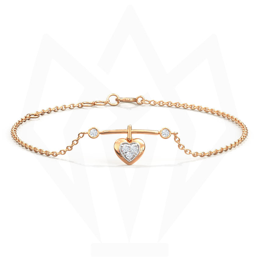 Heart Charm Diamond Bracelet