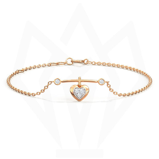 Heart Charm Diamond Bracelet