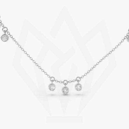 Bezel Setting Diamond Station Necklace