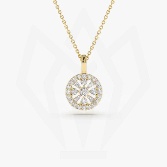 Round Charm Diamond Pendant Necklace