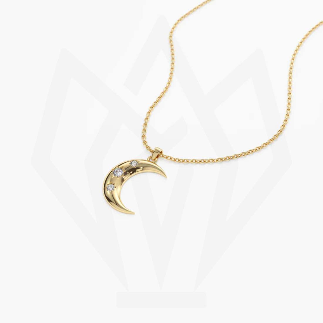 Moon Charm Diamond Pendant Necklace