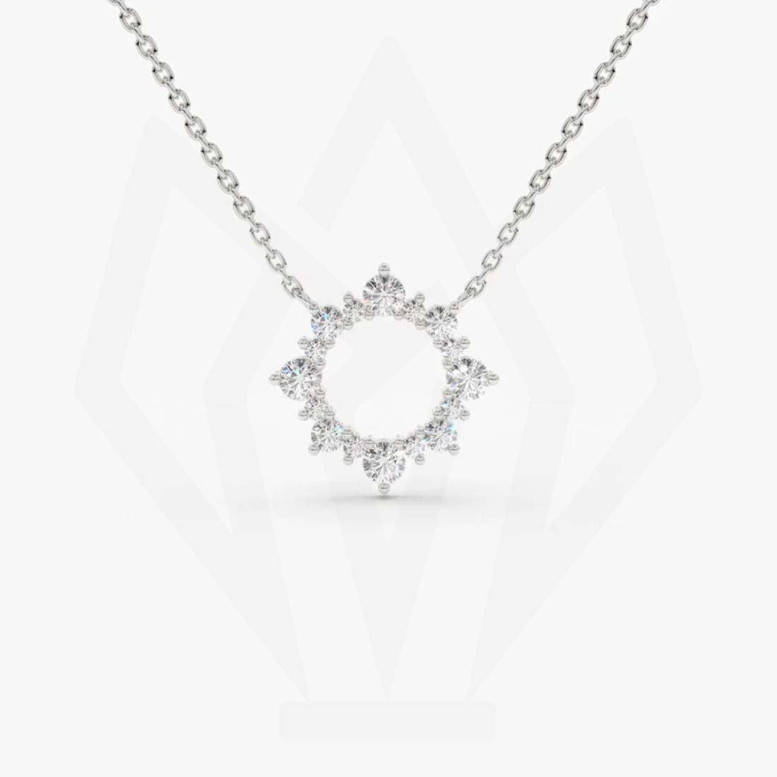 Circle Charm Diamond Pendant Necklace