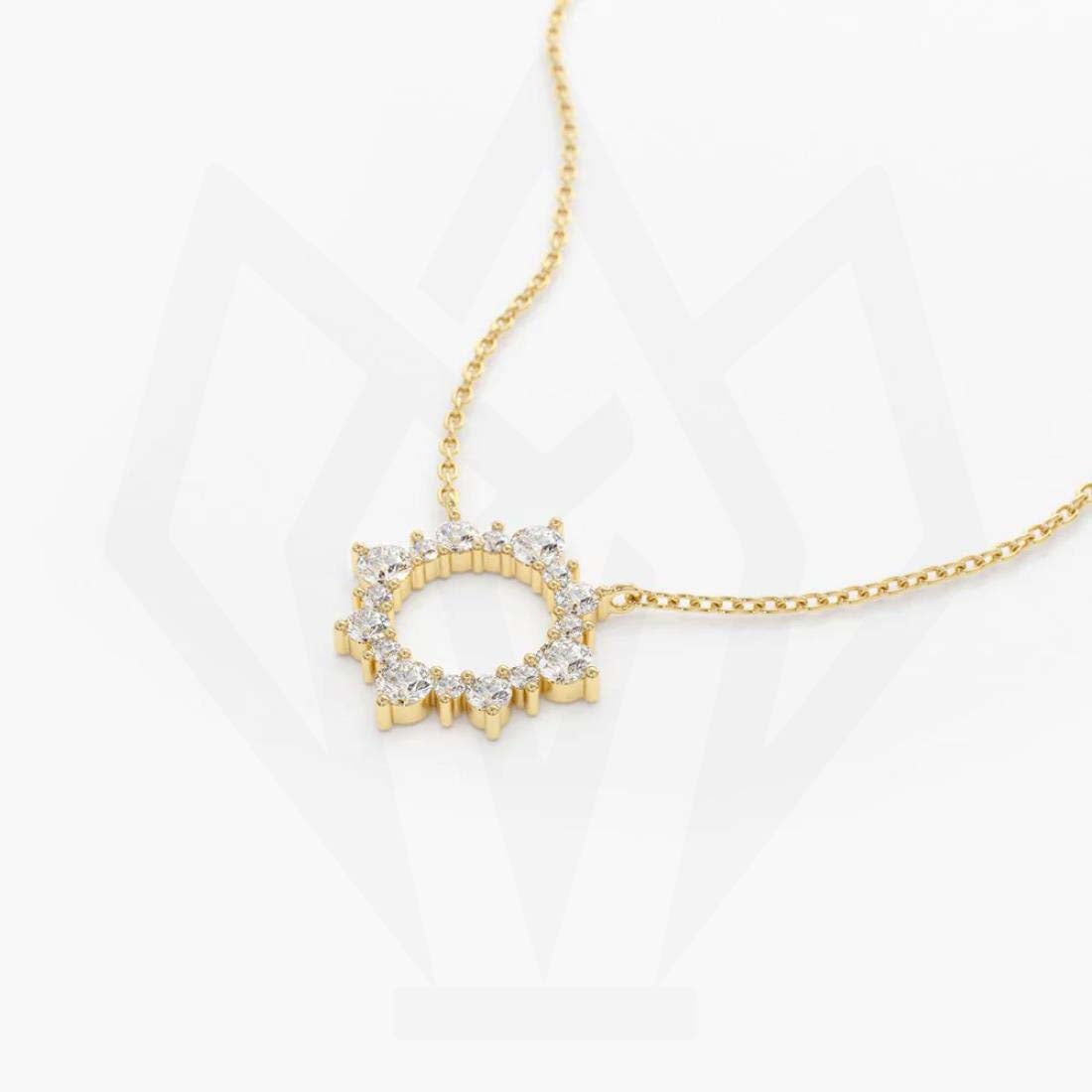 Circle Charm Diamond Pendant Necklace