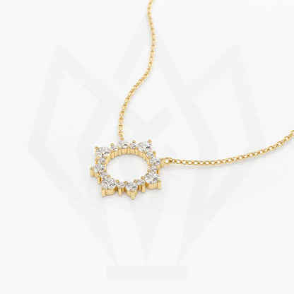 Circle Charm Diamond Pendant Necklace