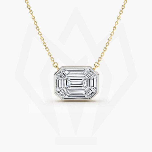 Pie Cut Solitaire Diamond Pendant Necklace