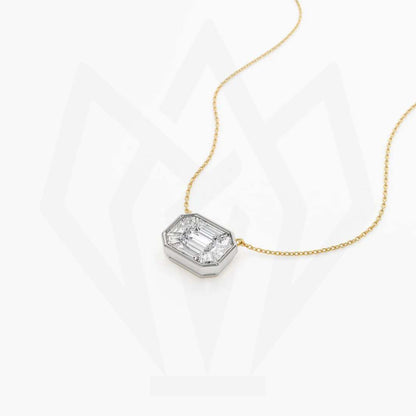 Pie Cut Solitaire Diamond Pendant Necklace