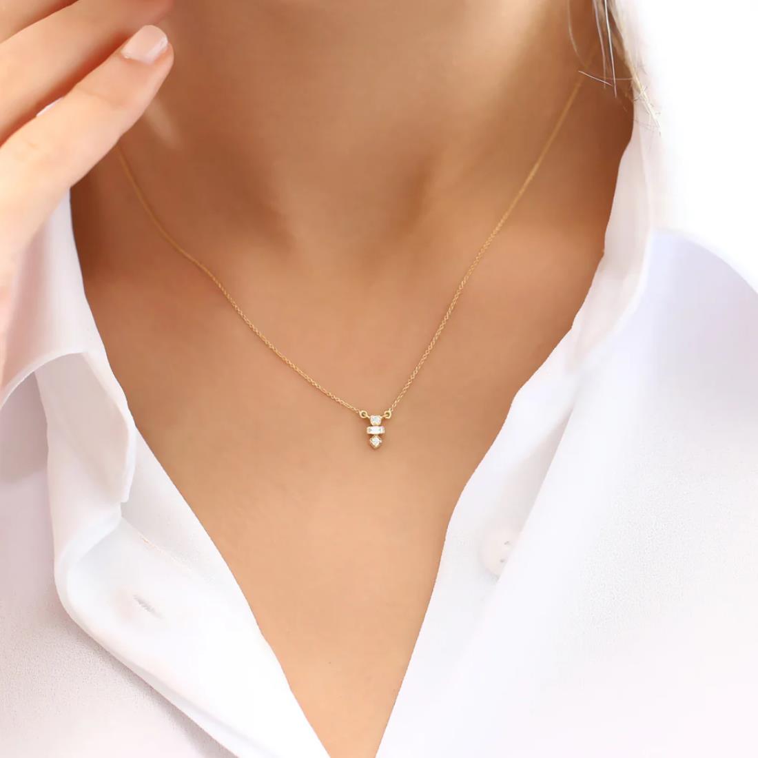 Dainty Charm Diamond Pendant Necklace