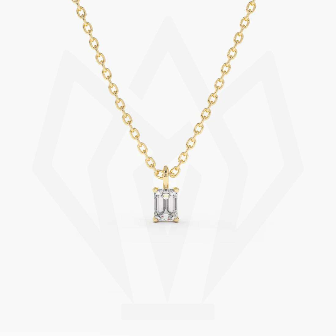 Solitaire Baguette Diamond Pendant Necklace