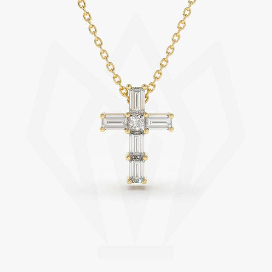 Cross Charm Diamond Pendant Necklace