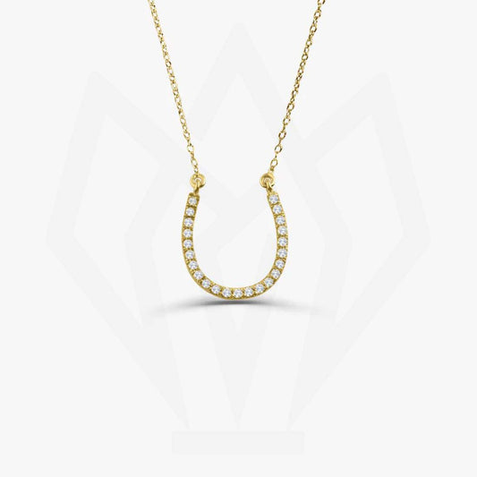 Horse Shoe Charm Diamond Pendant Necklace