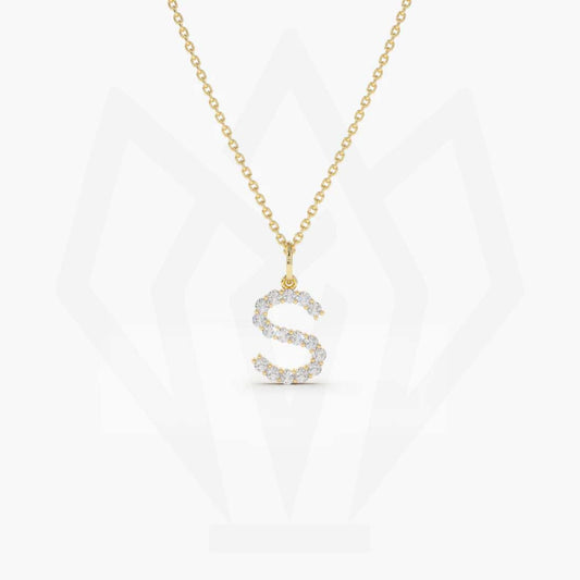 S Initial Diamond Pendant Necklace