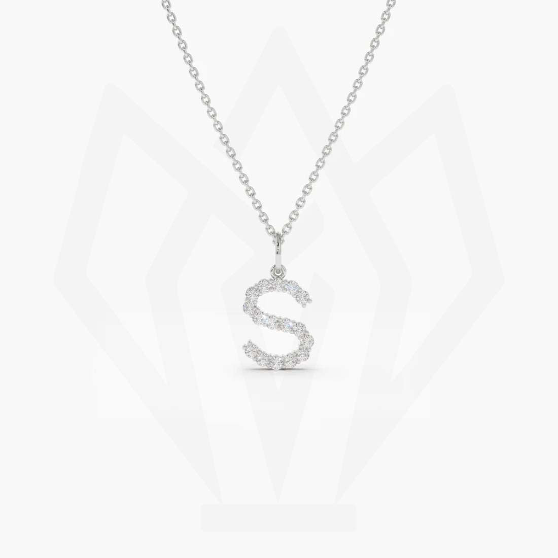 S Initial Diamond Pendant Necklace