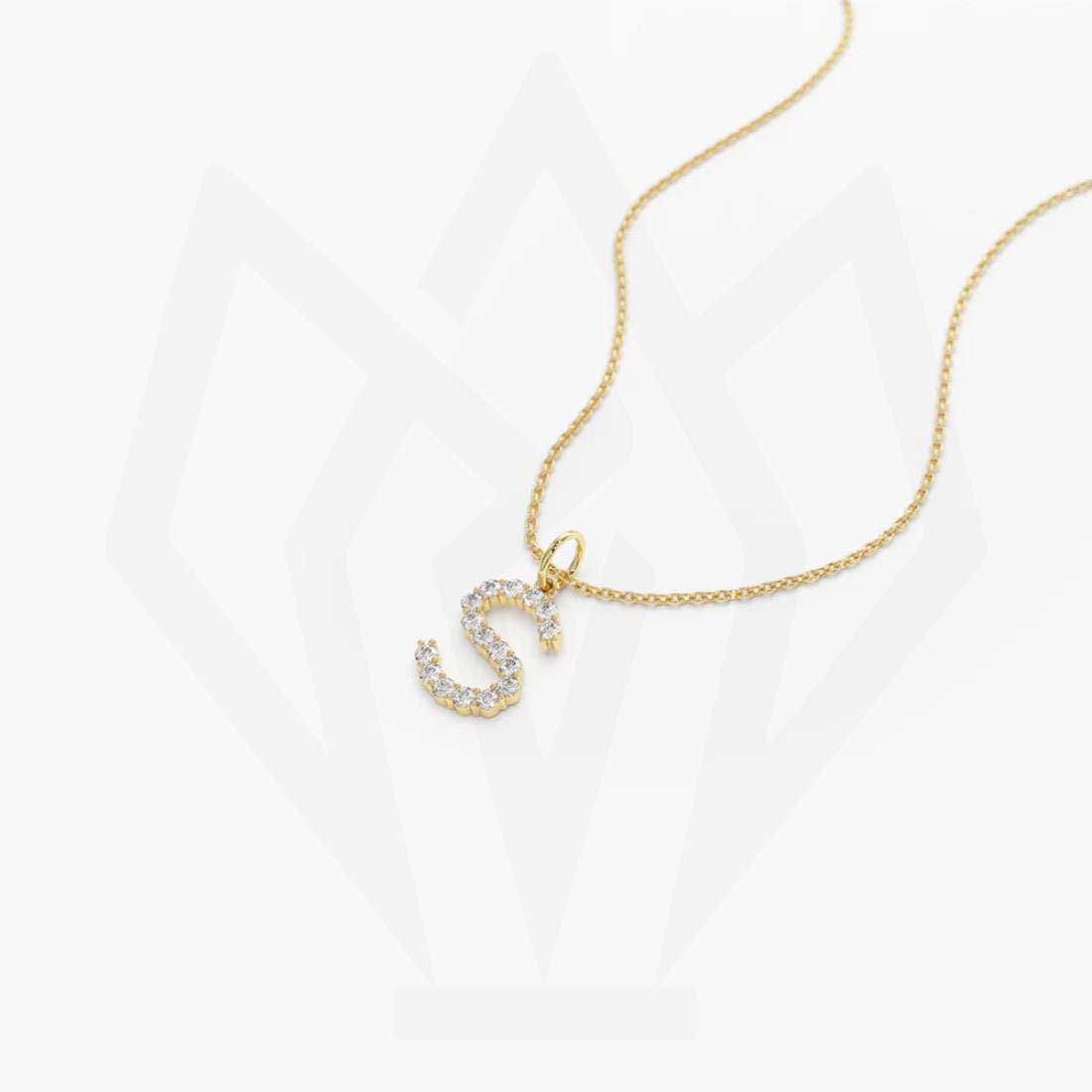 S Initial Diamond Pendant Necklace