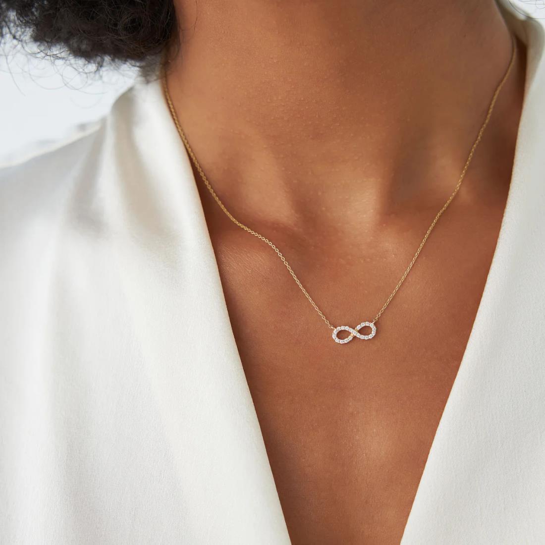 Infinity Charm Diamond Pendant Necklace