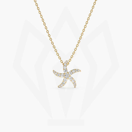 Starfish Diamond Charm Necklace