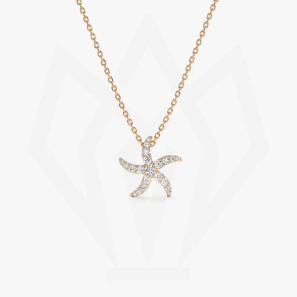 Starfish Diamond Charm Necklace