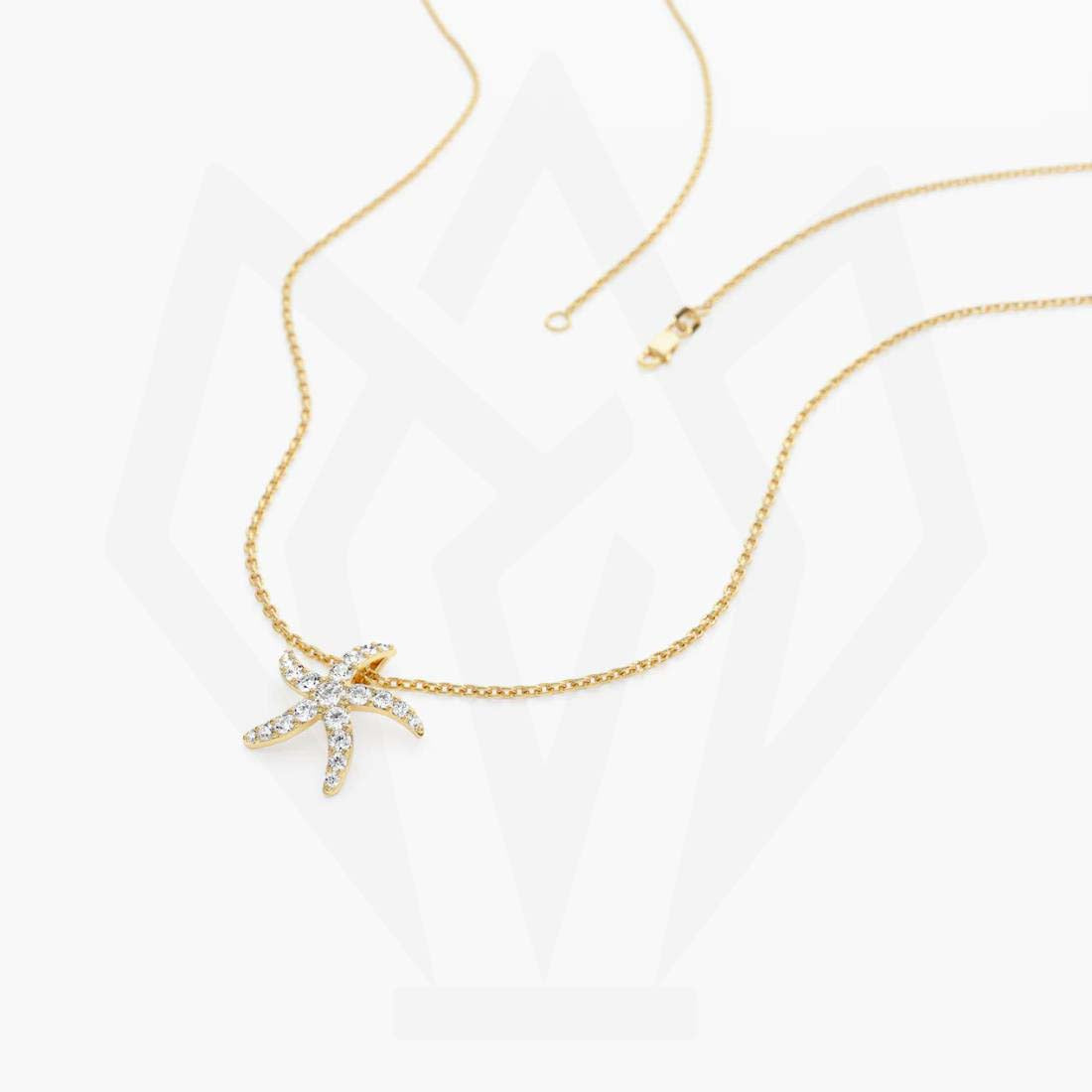 Starfish Diamond Charm Necklace