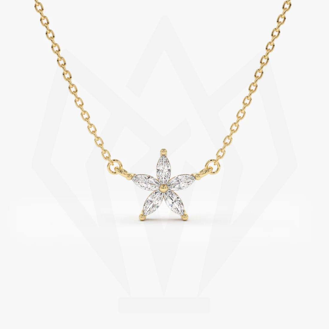 Marquise Diamond Star Charm Necklace