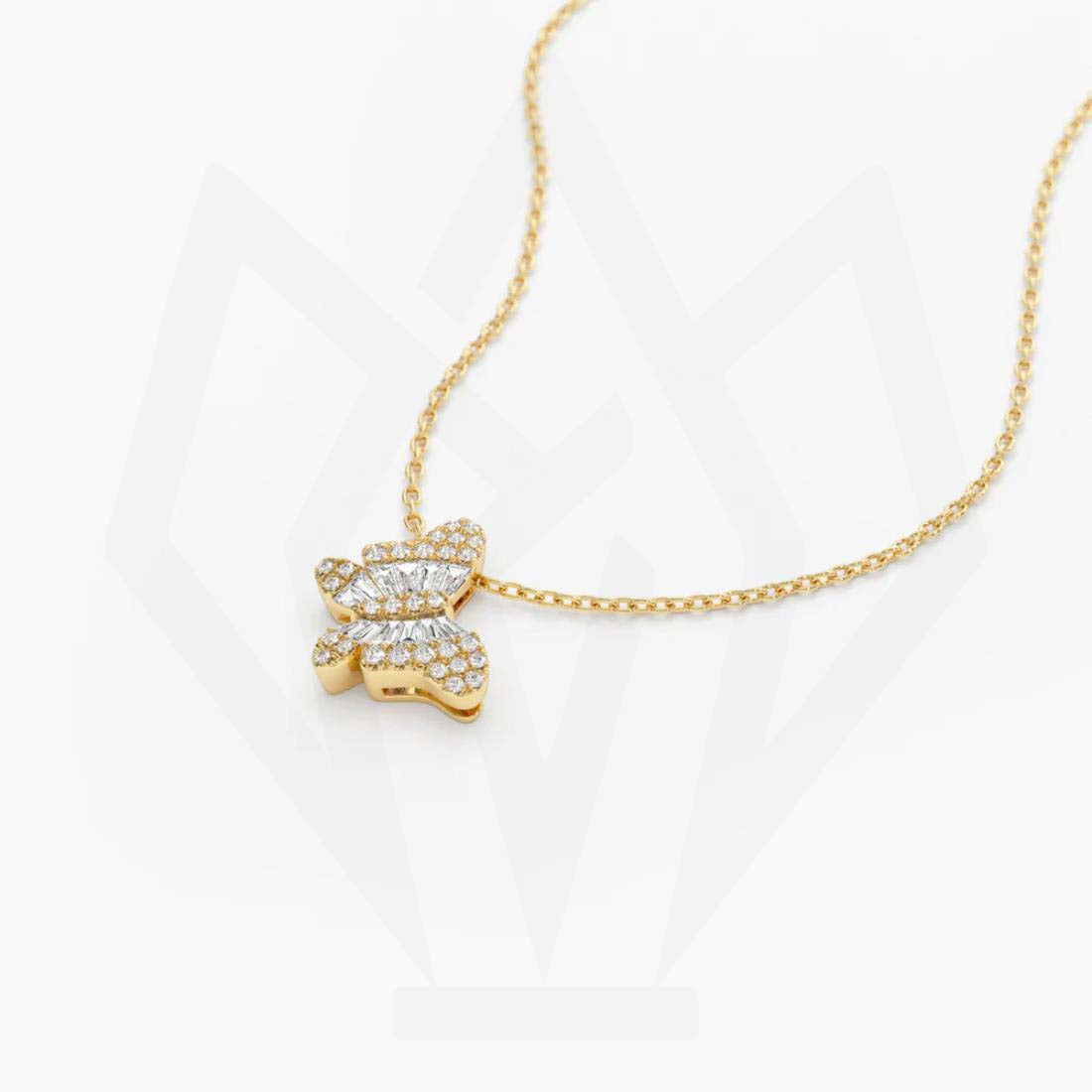 Butterfly Charm Diamond Pendant Necklace