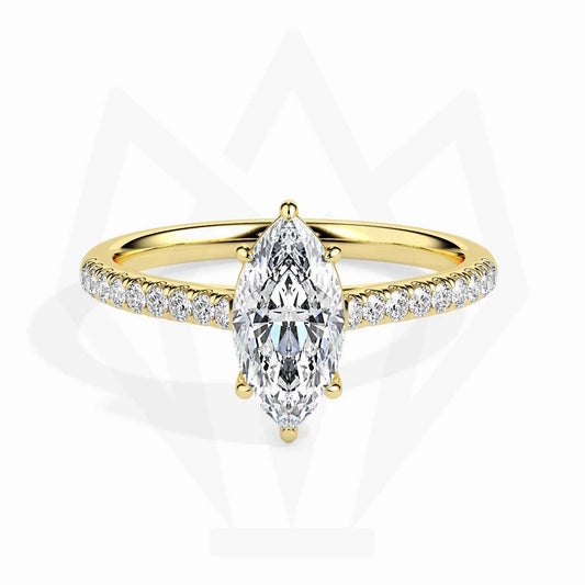 Marquise Cut Solitaire Diamond Ring