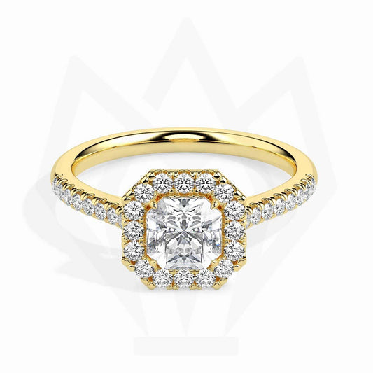 Asscher Cut Solitaire Diamond Ring