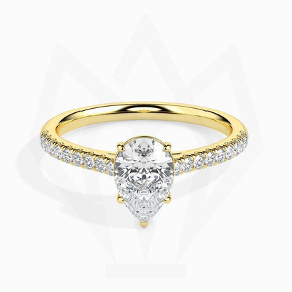 Pear Cut Solitaire Diamond Engagement Ring